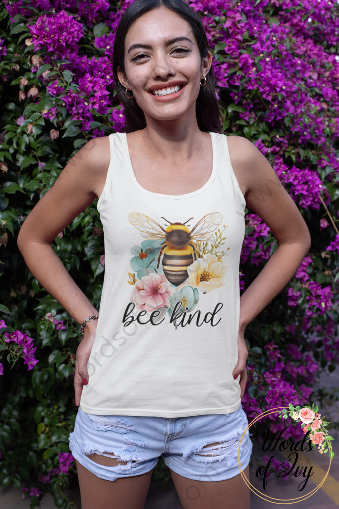 Adult Tee - Floral Bee Kind 230420001 Tank Top