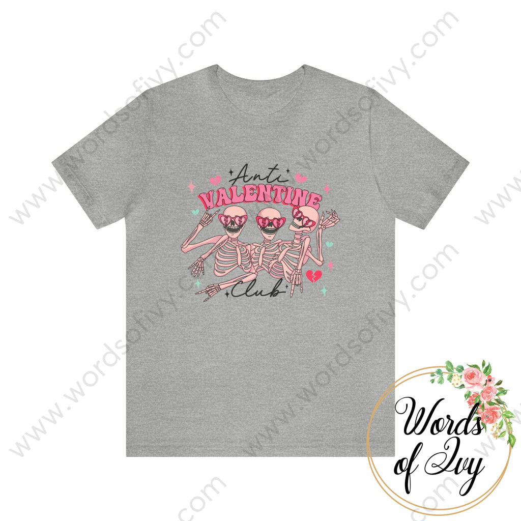 Adult Tee - Anti Valentine Club 240113006 Athletic Heather / S T-Shirt