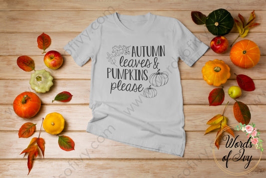 Adult Tee - Autumn Leaves Pumpkins Please 220809006 T - Shirt