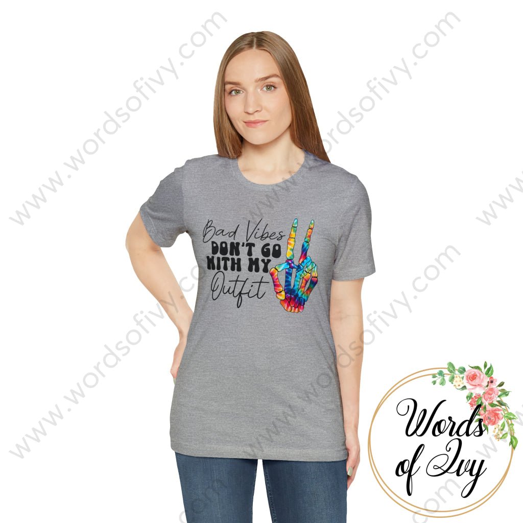 Adult Tee - BAD VIBES DON'T GO WITH MY OUTFIT 220904001 | Nauti Life Tees