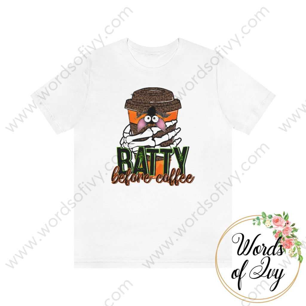 Adult Tee - Batty Before Coffee 220714001 White / S T-Shirt