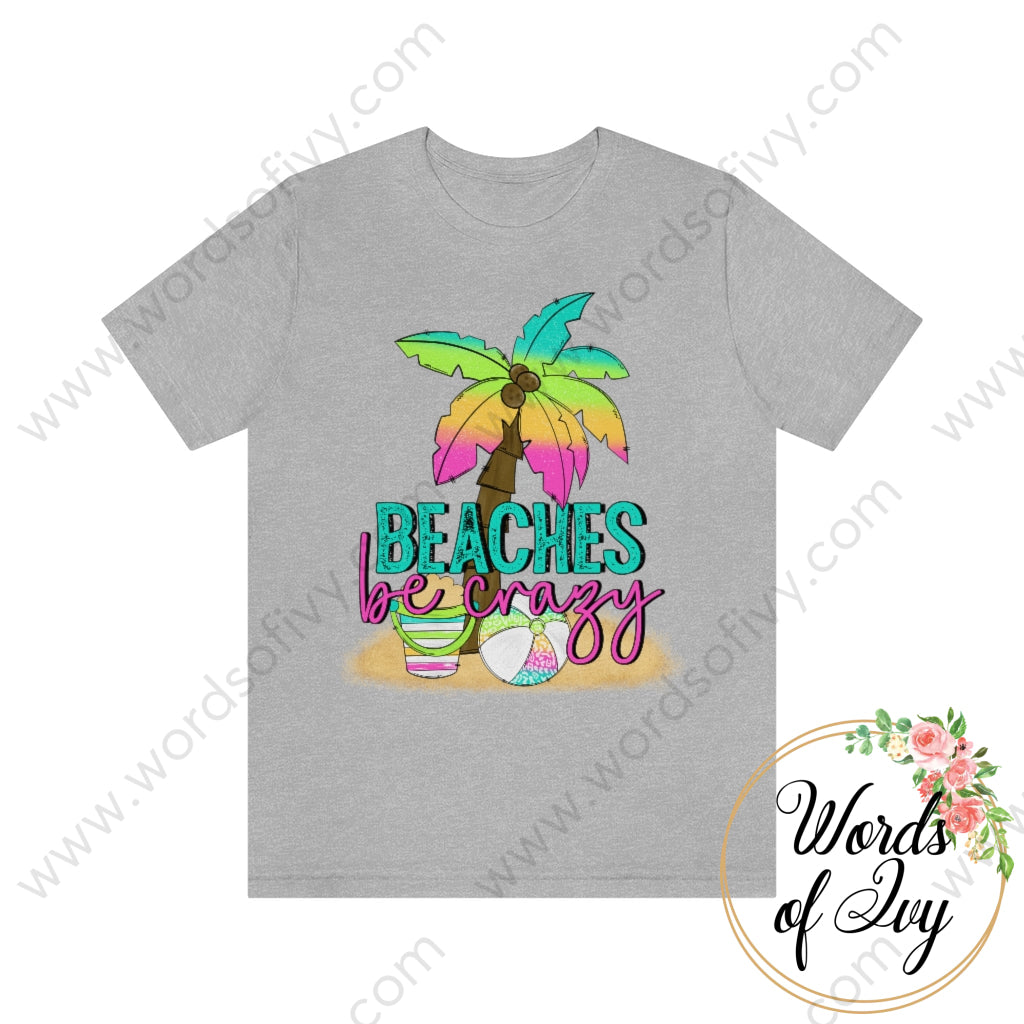 Adult Tee - Beaches Be Crazy 220519001 Athletic Heather / L T-Shirt