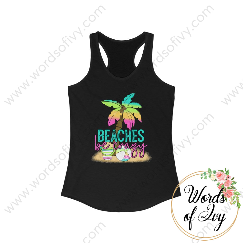 Adult Tee - Beaches Be Crazy Tank 220519001 Solid Black / S Top