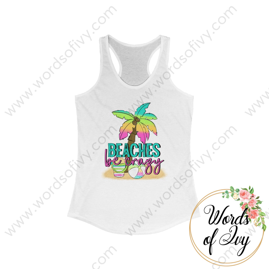 Adult Tee - Beaches Be Crazy Tank 220519001 Solid White / S Top
