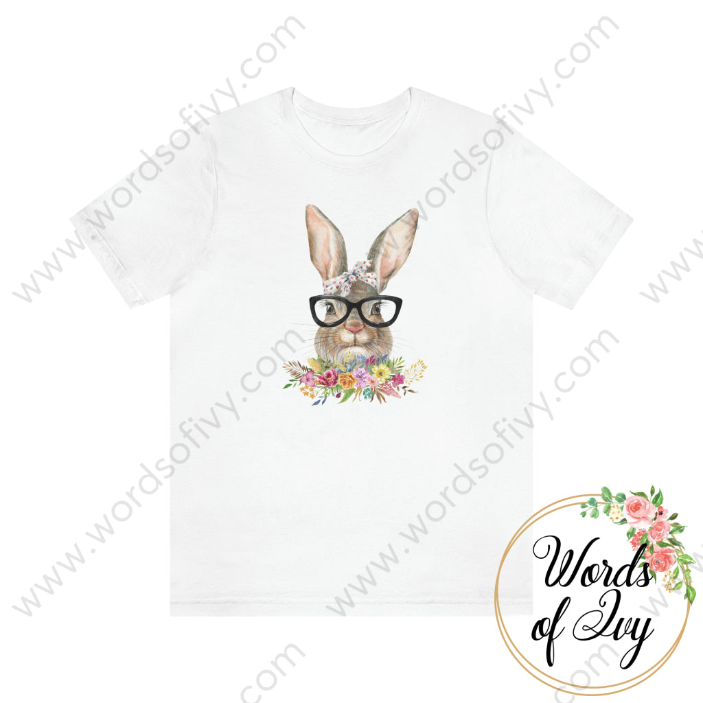 Adult Tee - Bunny With Glasses 220222001 White / S T-Shirt
