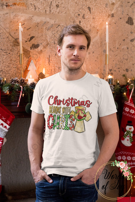Adult Tee - Christmas Begins With Christ 220910003 T-Shirt