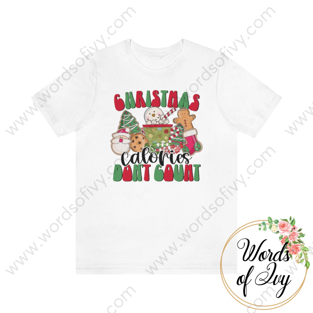 Adult Tee - Christmas Calories Dont Count 221022001 White / S T-Shirt