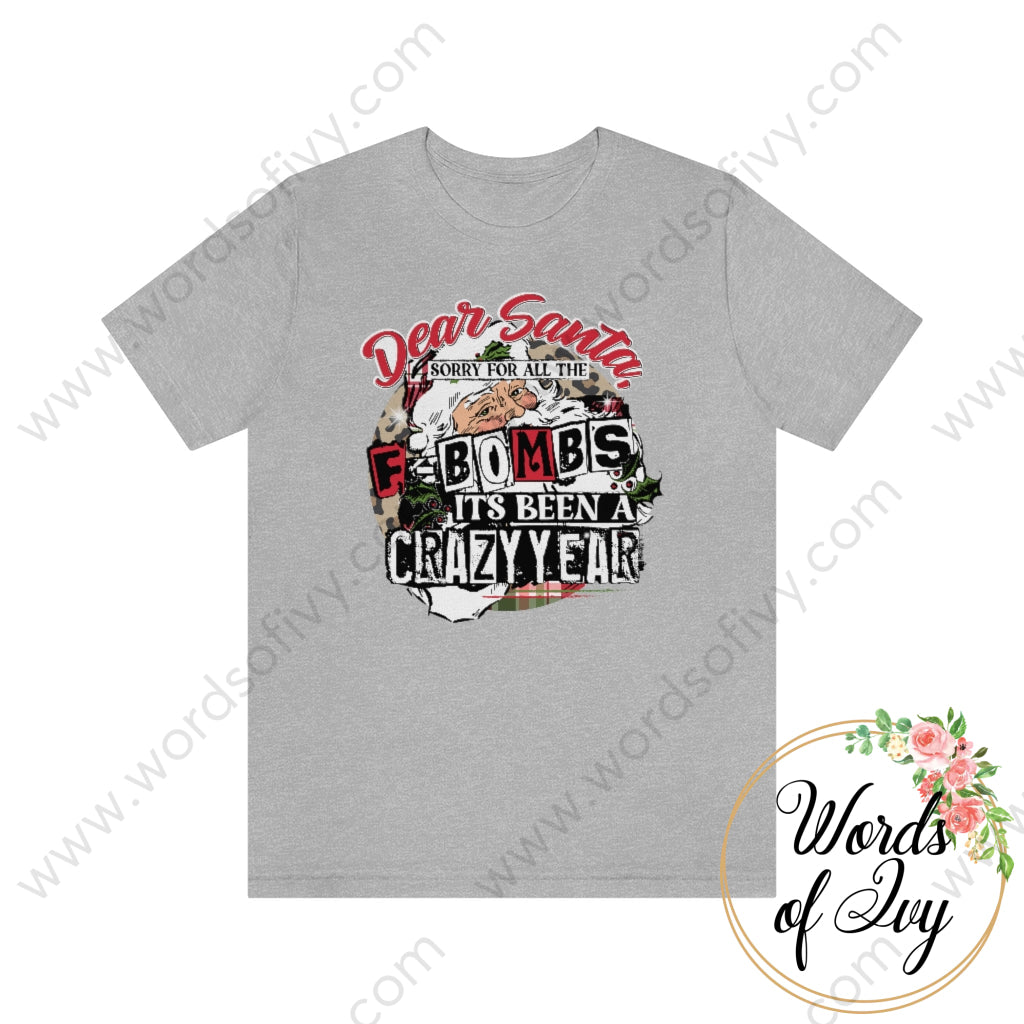Adult Tee - Dear Santa Sorry For All The F-Bombs 211029003 Athletic Heather / L T-Shirt