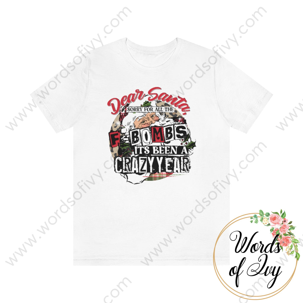 Adult Tee - Dear Santa Sorry For All The F-Bombs 211029003 White / S T-Shirt