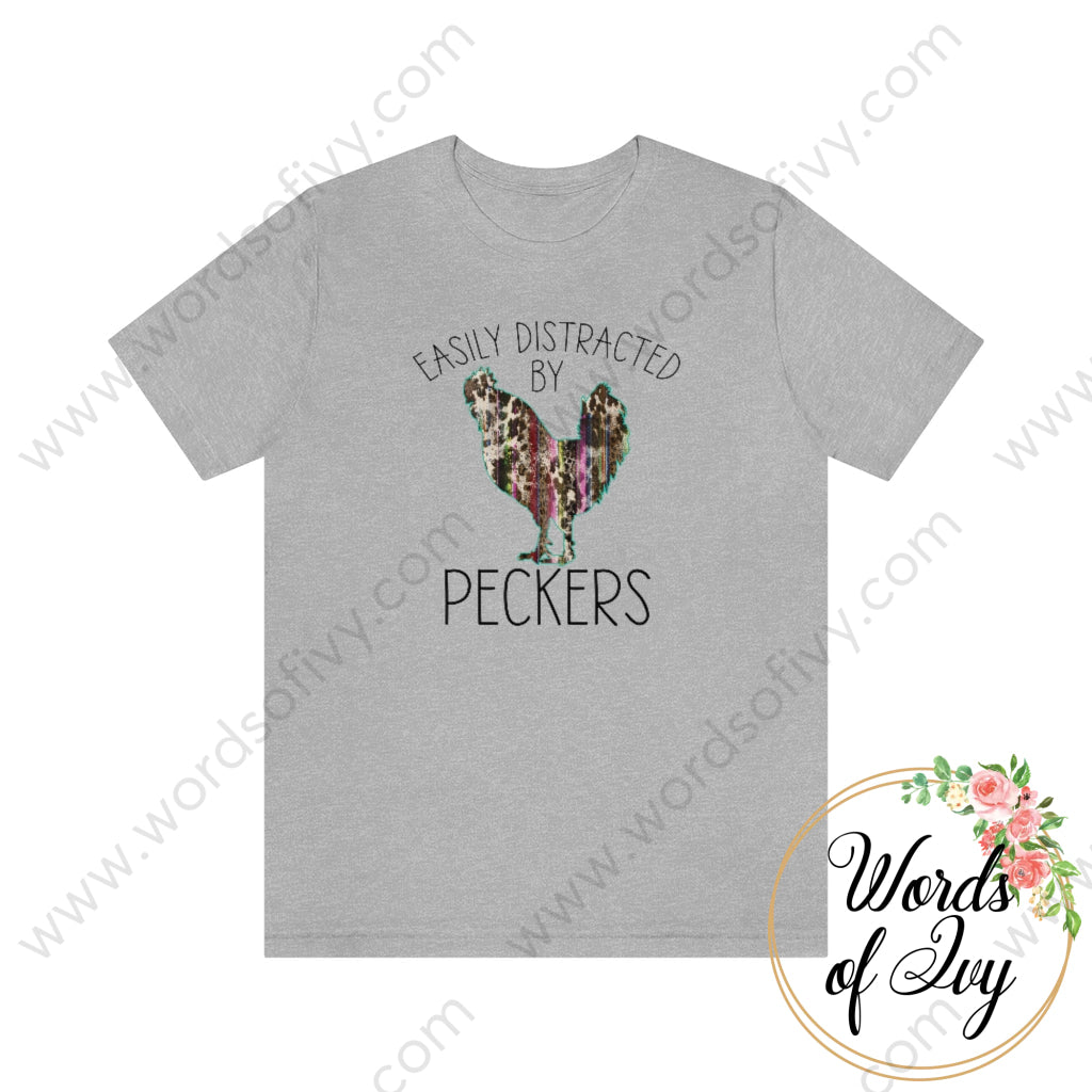 Adult Tee - Easily Distracted By Peckers 220814013 Athletic Heather / L T-Shirt