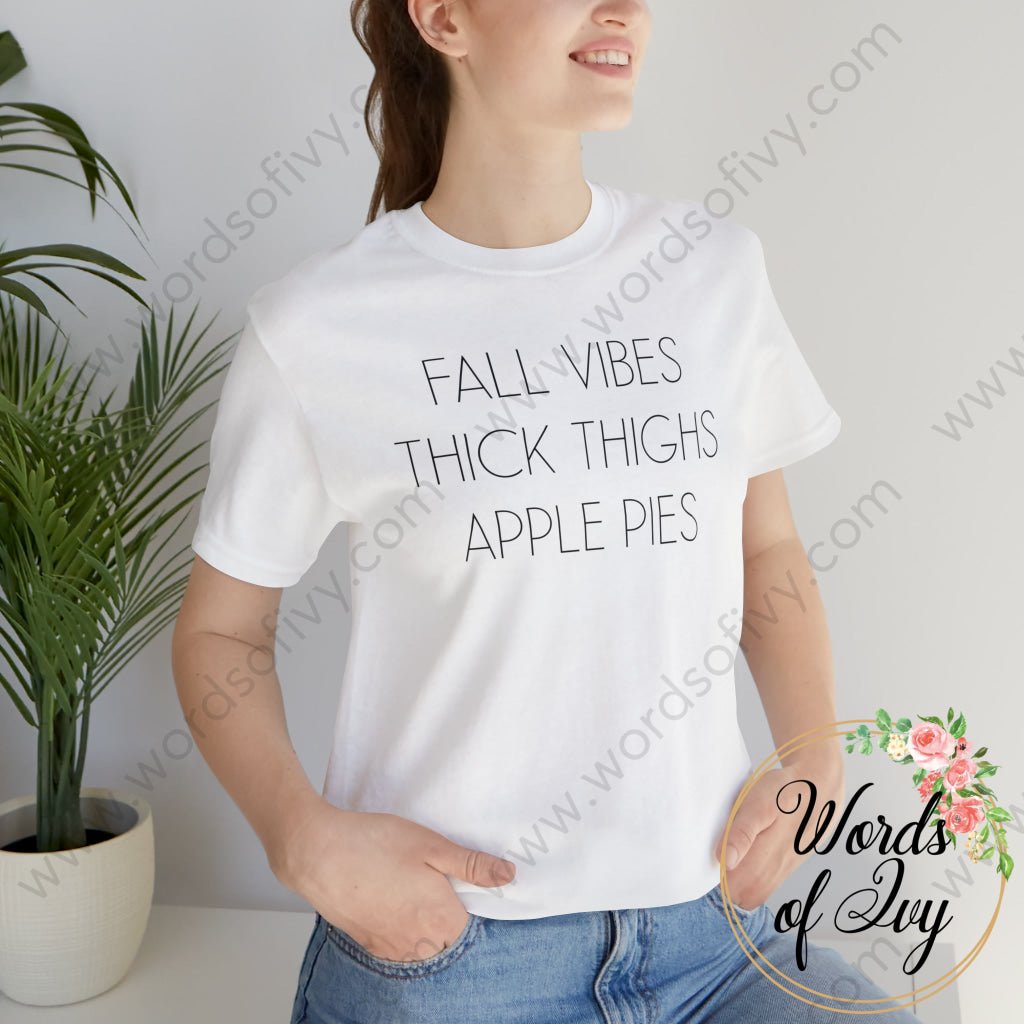 Adult Tee - Fall Vibes Apple Pies Thick Thighs 211021001 | Nauti Life Tees