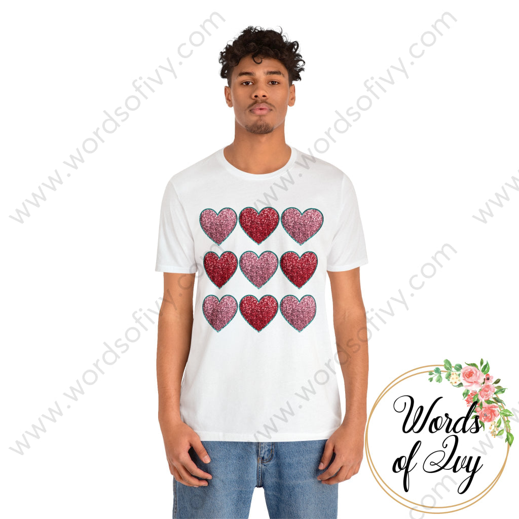 Adult Tee - Faux Sequin Hearts 240105004 T-Shirt