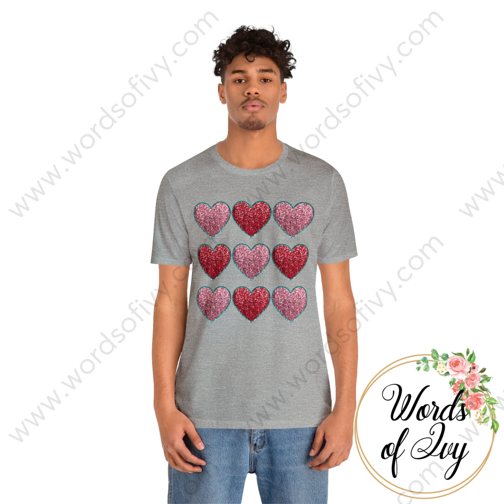 Adult Tee - Faux Sequin Hearts 240105004 T-Shirt