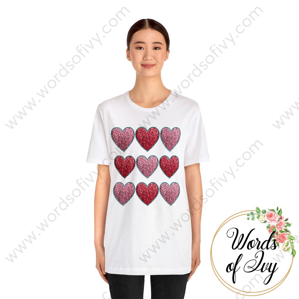 Adult Tee - Faux Sequin Hearts 240105004 T-Shirt