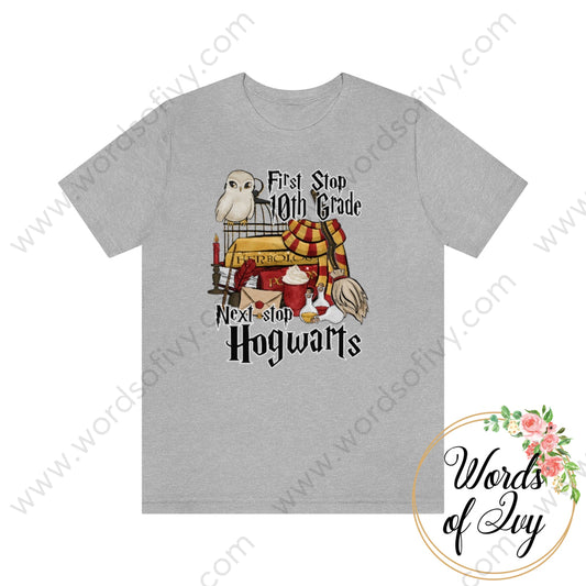 Adult Tee - First Stop 10Th Grade Next Hogwarts 220719013 Athletic Heather / L T-Shirt