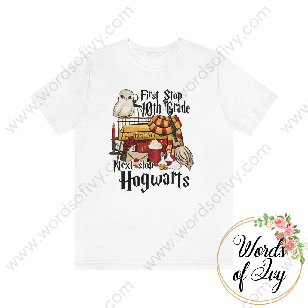 Adult Tee - First Stop 10Th Grade Next Hogwarts 220719013 White / S T-Shirt