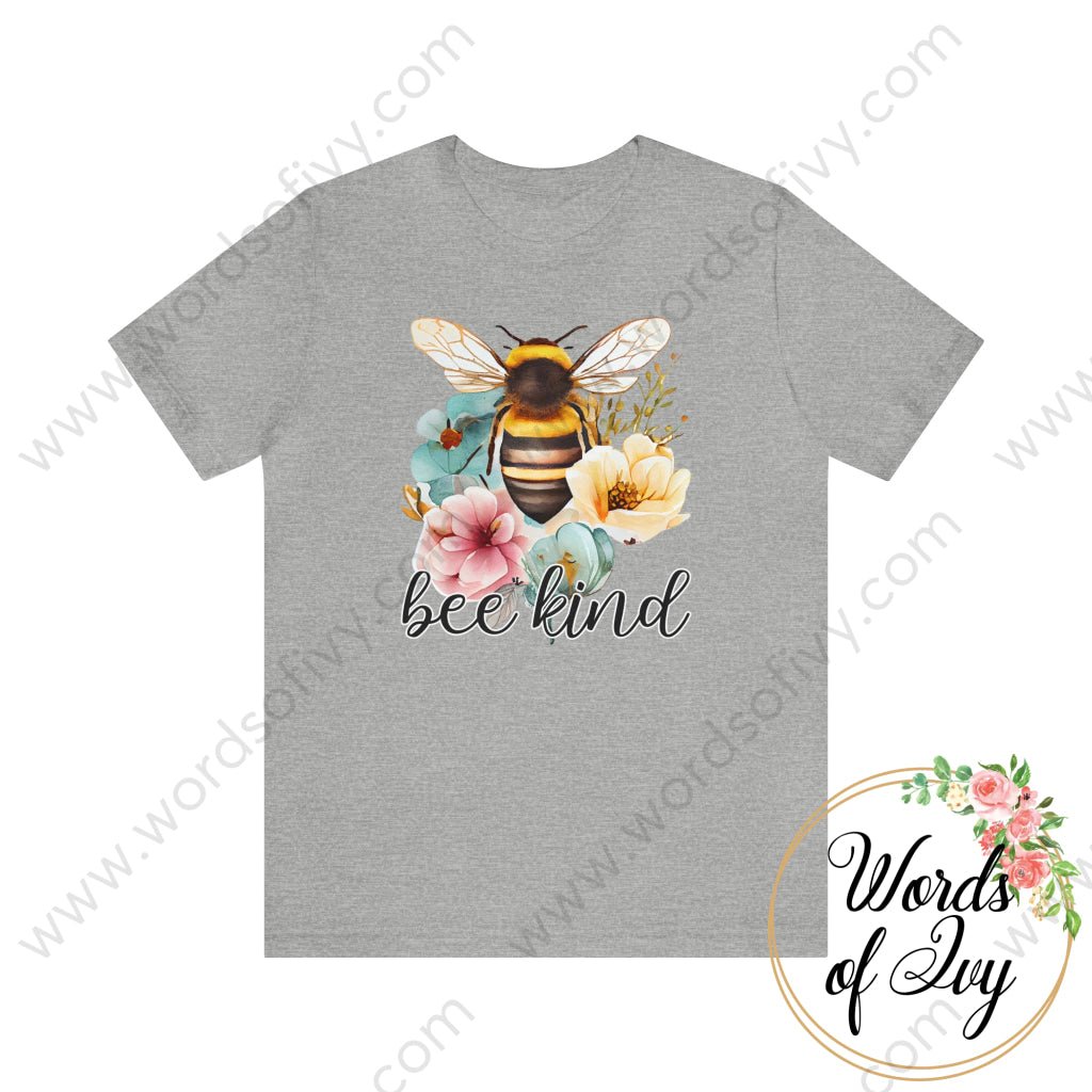 Adult Tee - Floral Bee Kind 230420001 Athletic Heather / S T-Shirt