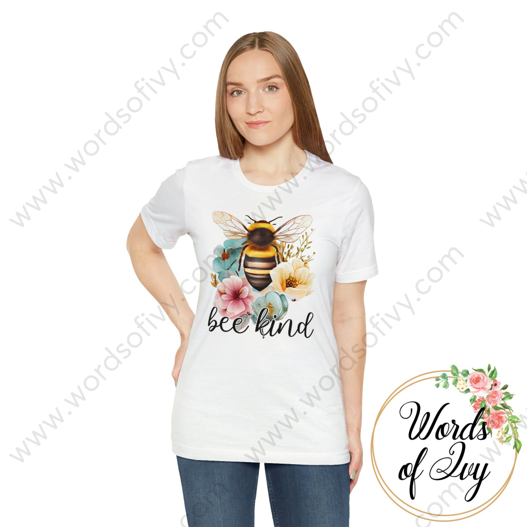 Adult Tee - floral bee kind 230420001 | Nauti Life Tees