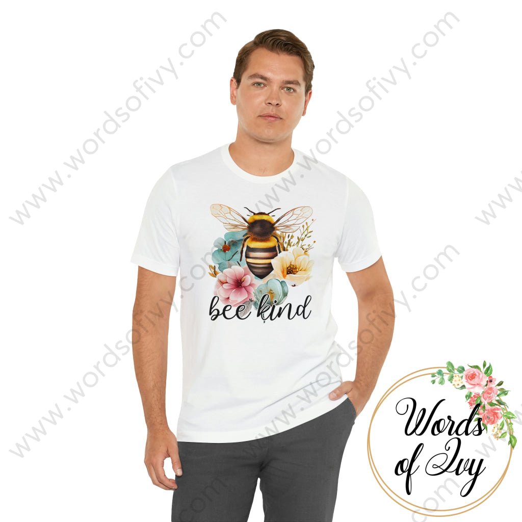 Adult Tee - floral bee kind 230420001 | Nauti Life Tees