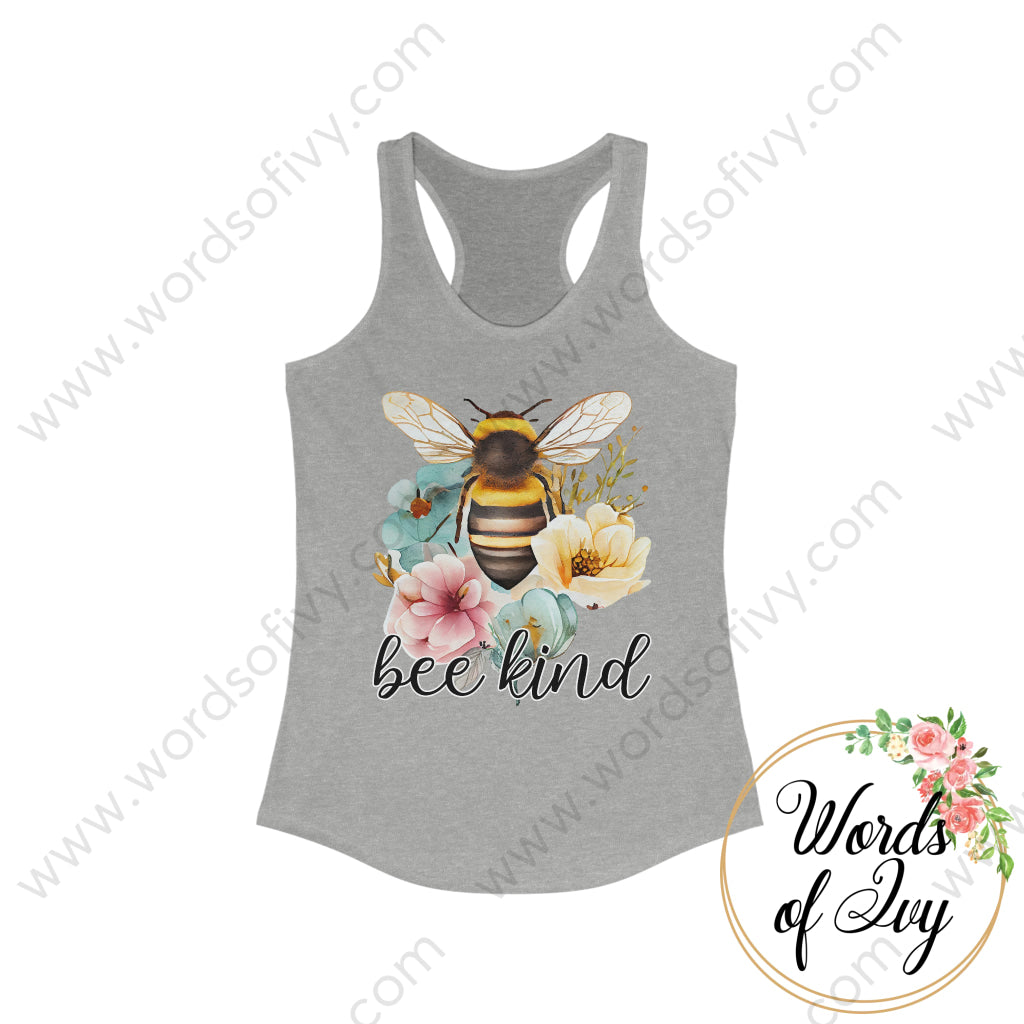 Adult Tee - Floral Bee Kind 230420001 Xs / Heather Grey Tank Top