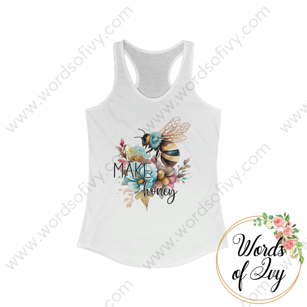 Adult Tee - Floral Bee Make Honey 230420002 Xs / Solid White Tank Top