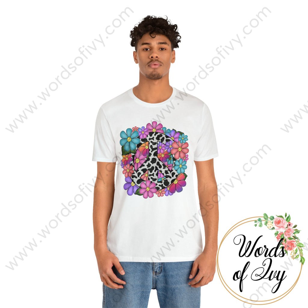 Adult Tee - Floral Peace Sign 230809005 T-Shirt