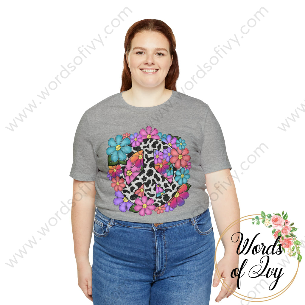 Adult Tee - Floral Peace Sign 230809005 T-Shirt