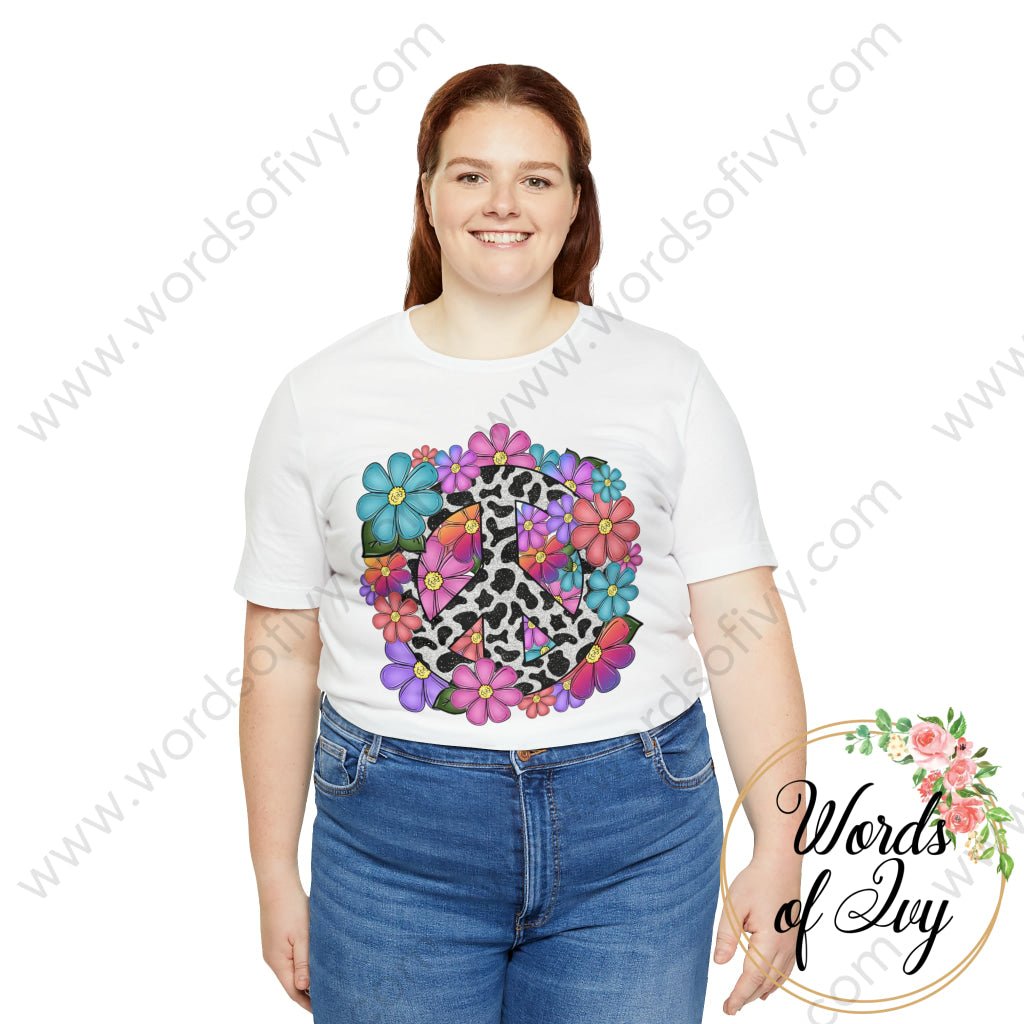 Adult Tee - Floral Peace Sign 230809005 T-Shirt