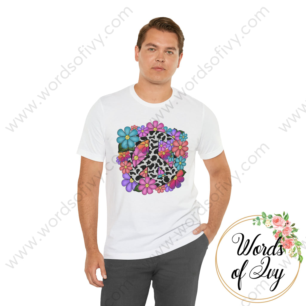 Adult Tee - FLORAL PEACE SIGN 230809005 | Nauti Life Tees