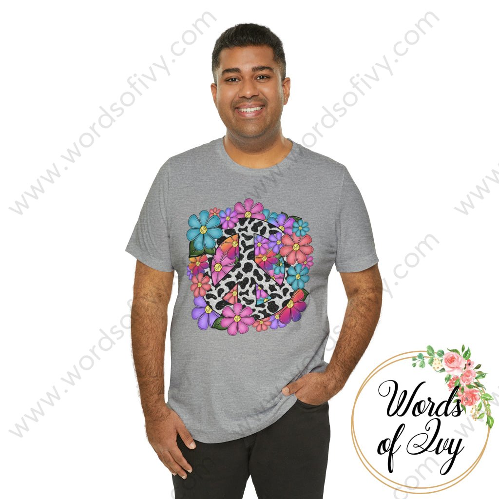 Adult Tee - FLORAL PEACE SIGN 230809005 | Nauti Life Tees