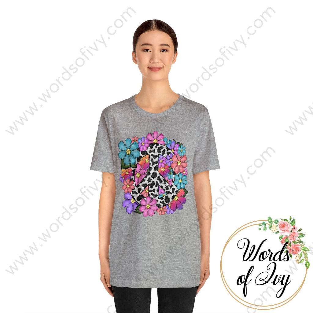 Adult Tee - Floral Peace Sign 230809005 T-Shirt