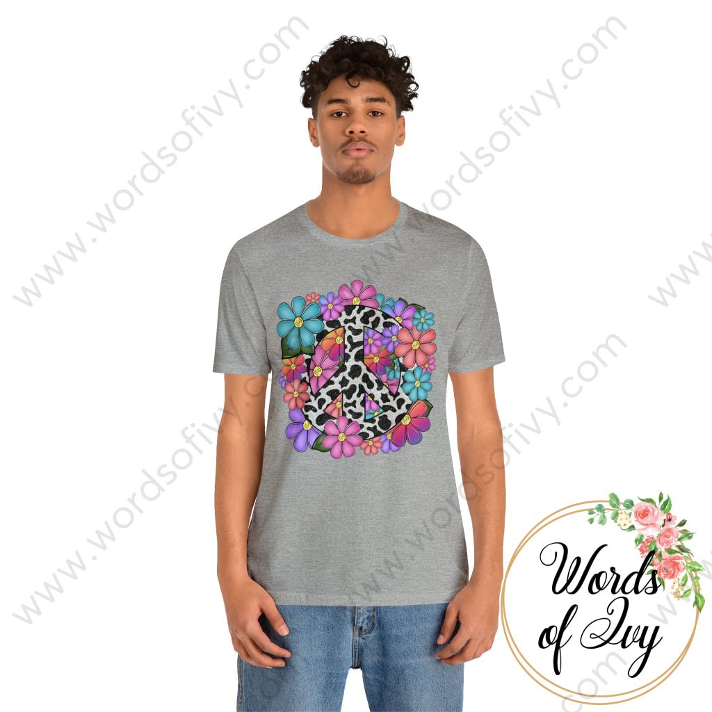 Adult Tee - Floral Peace Sign 230809005 T-Shirt