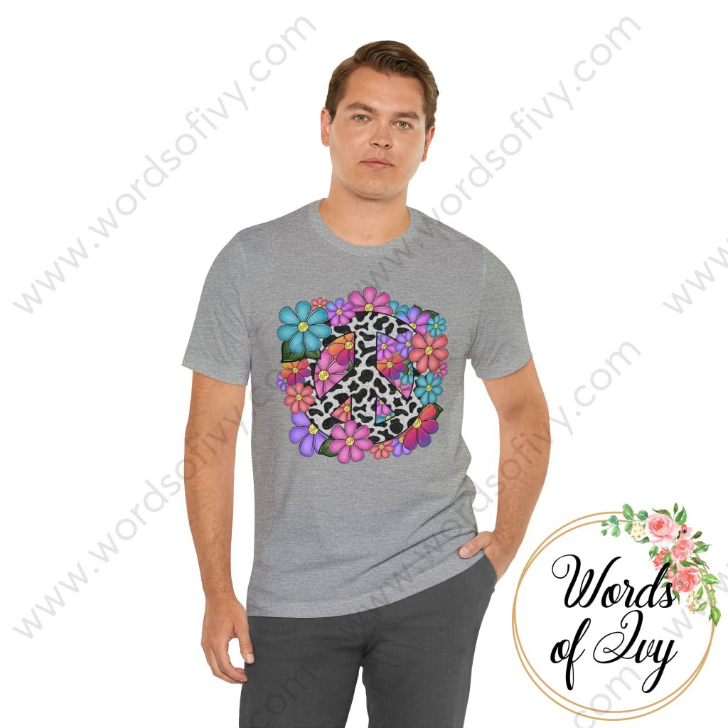 Adult Tee - FLORAL PEACE SIGN 230809005 | Nauti Life Tees