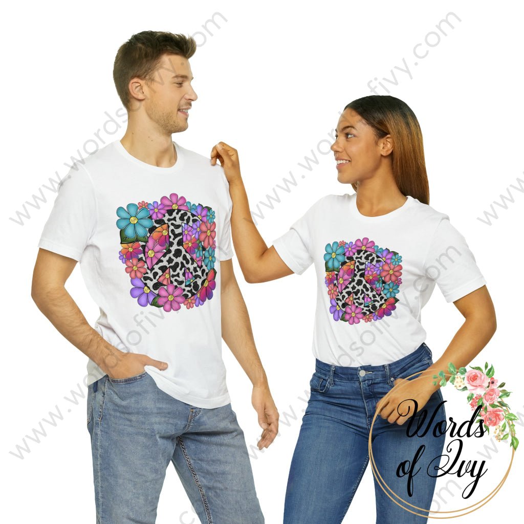 Adult Tee - Floral Peace Sign 230809005 T-Shirt