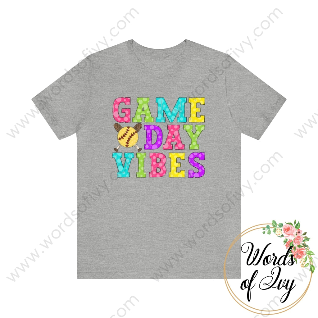 Adult Tee - Game Day Vibes Softball 230429010 Athletic Heather / S T-Shirt