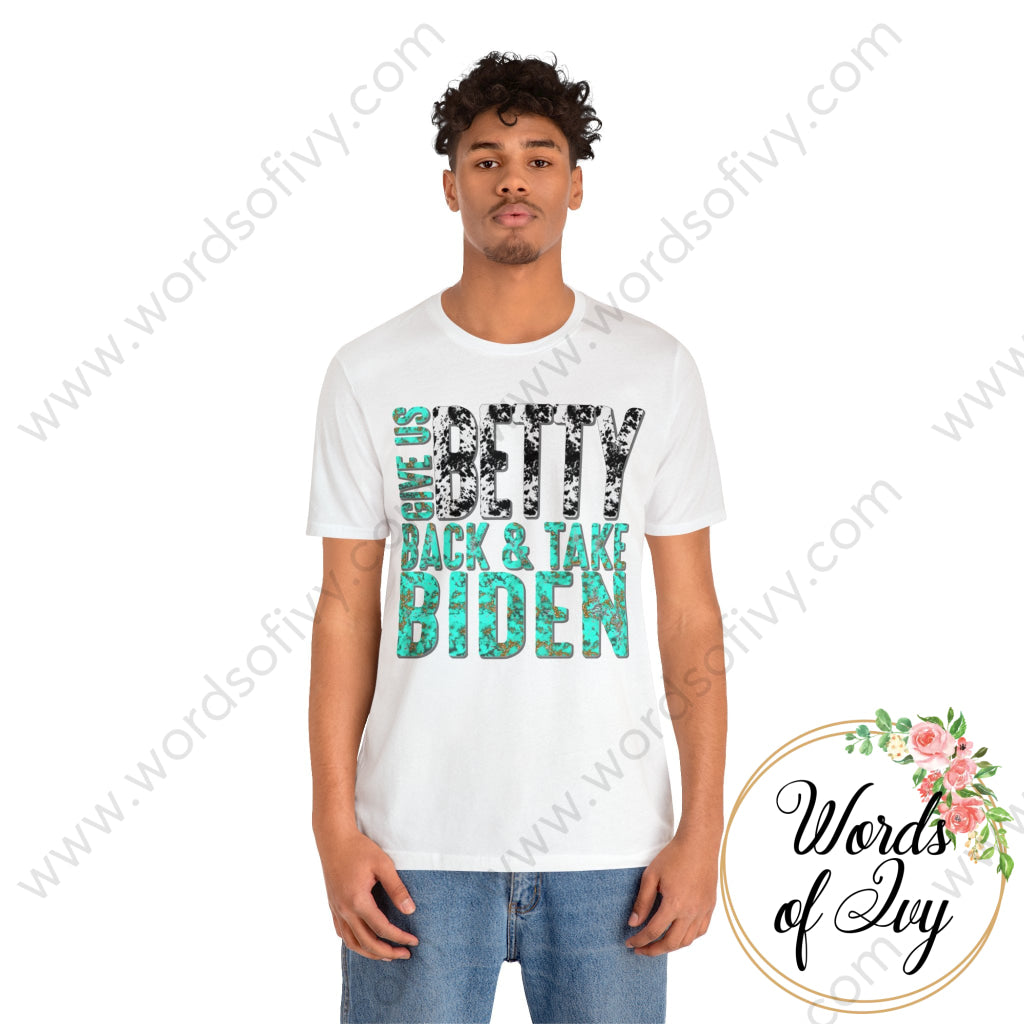 Adult Tee - Give Us Betty Back And Take Biden Cow Print Turquoise 220107009 T-Shirt