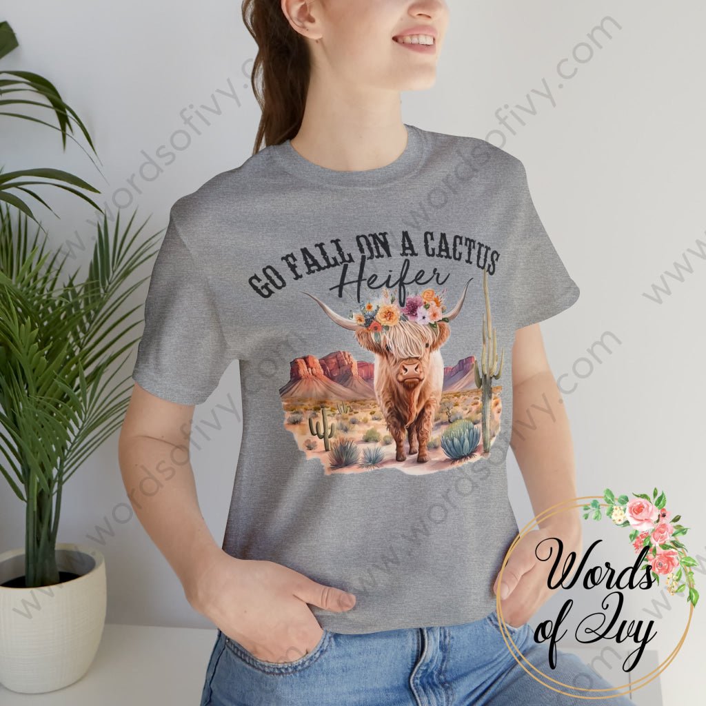 Adult Tee - Go Fall On A Cactus Heifer 230809008 T-Shirt