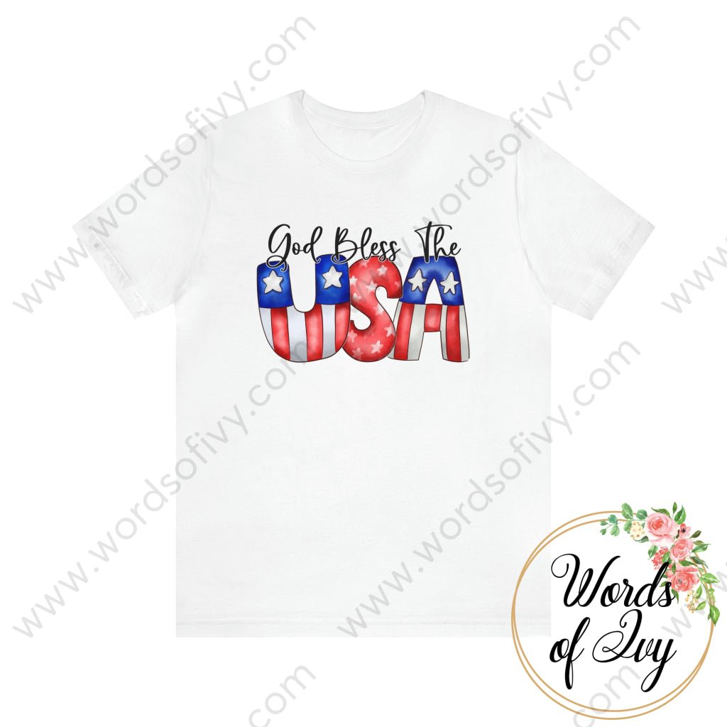 Adult Tee - God Bless The Usa 220130008 White / S T-Shirt