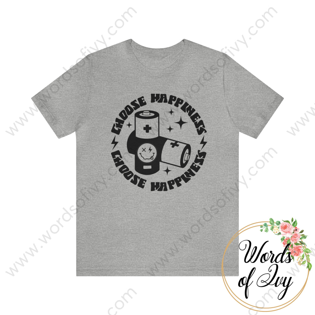 Adult Tee - Happiness Is Only Two Batteries Away Pocket 230821002 Athletic Heather / M T-Shirt