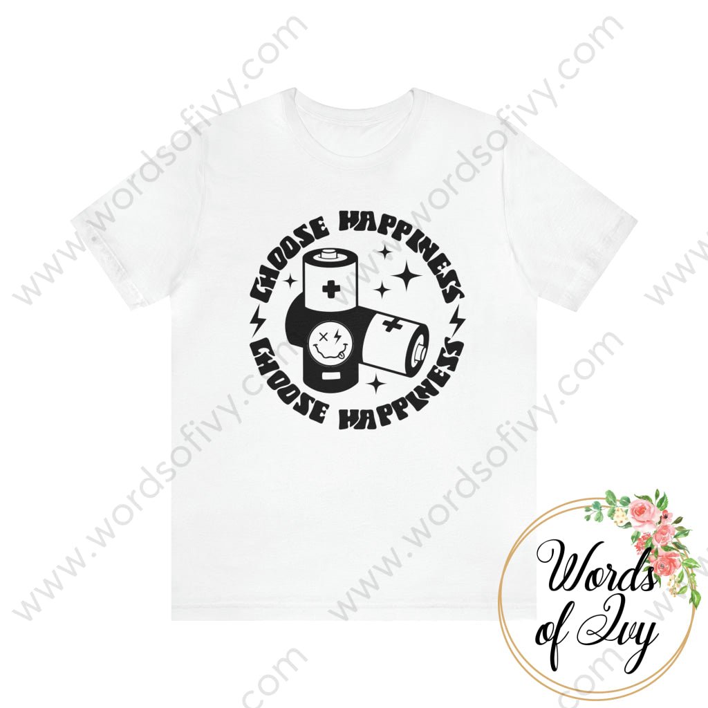 Adult Tee - Happiness Is Only Two Batteries Away Pocket 230821002 White / S T-Shirt