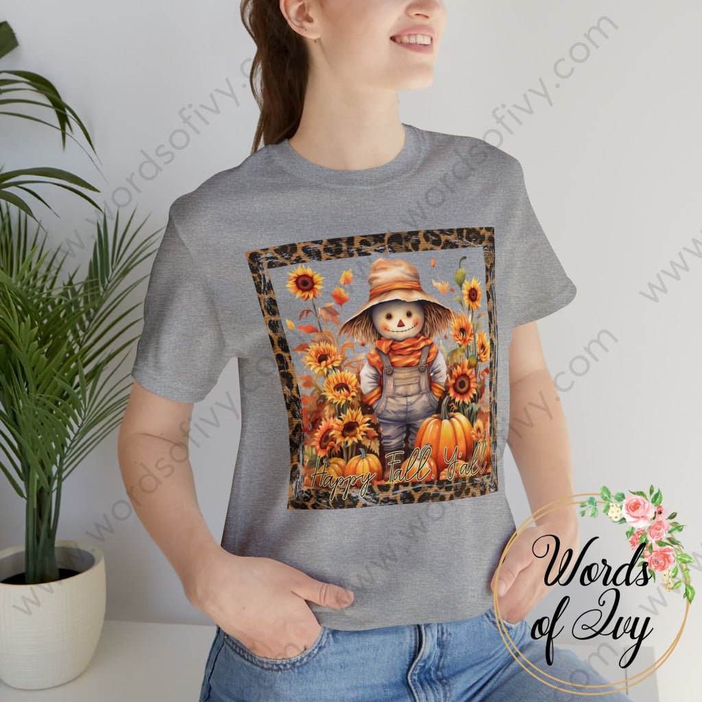 Adult Tee - HAPPY FALL YALL SCARECROW 230821004 | Nauti Life Tees