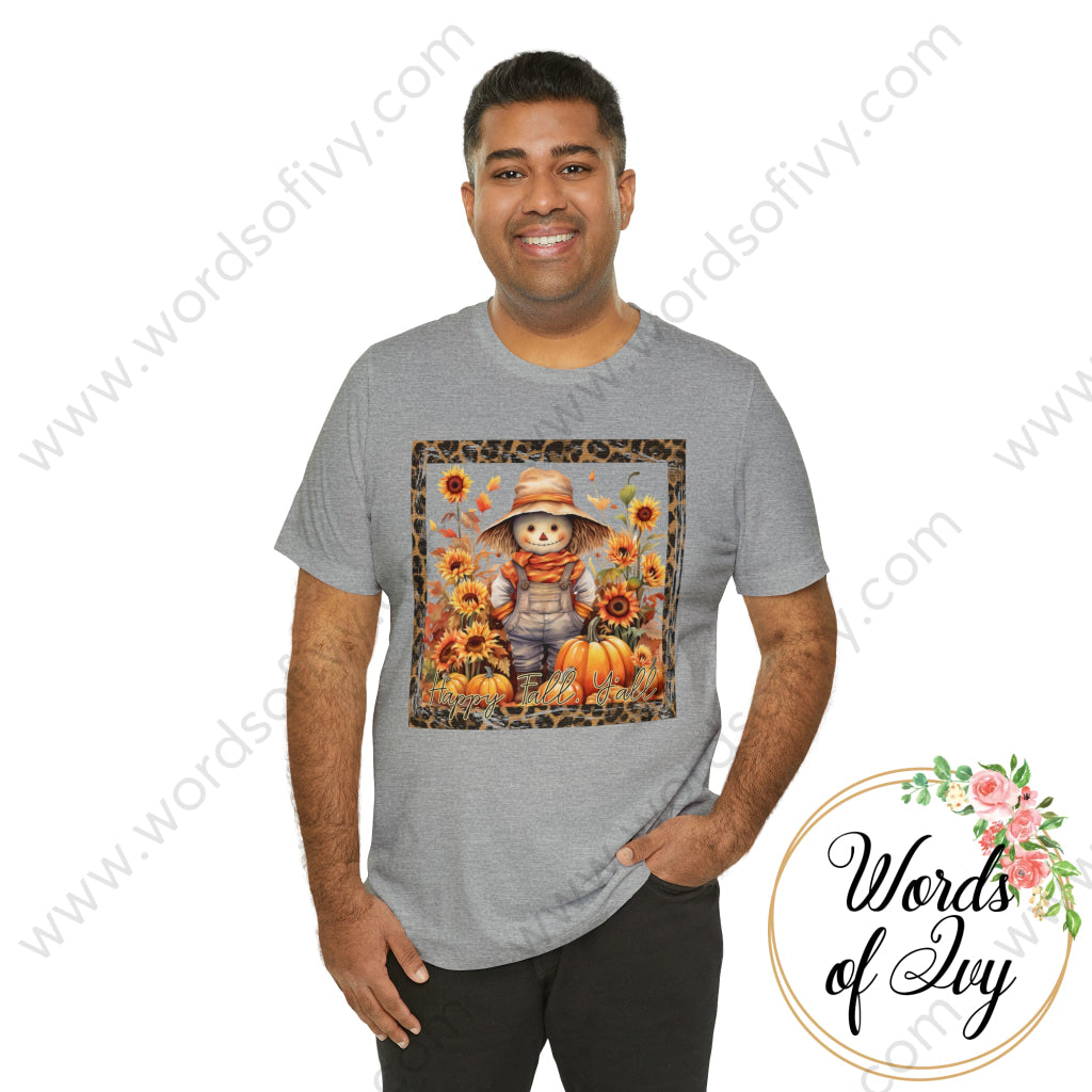 Adult Tee - HAPPY FALL YALL SCARECROW 230821004 | Nauti Life Tees