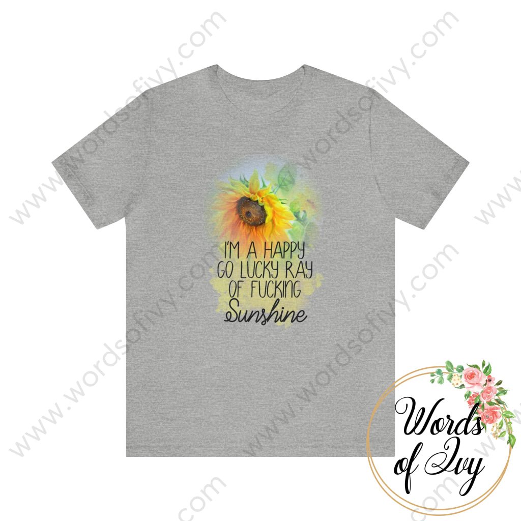 Adult Tee - Happy Go Lucky Ray Of Sunshine 220814016 Athletic Heather / S T-Shirt