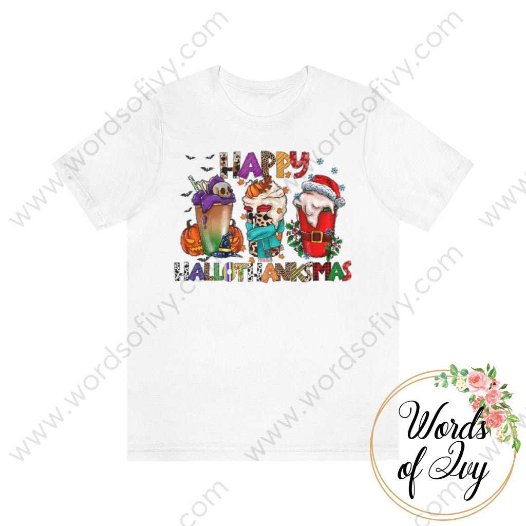Adult Tee - Happy Hallothankmas 221015009 White / S T-Shirt