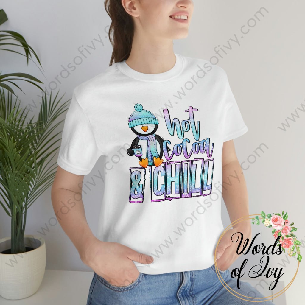 Adult Tee - Hot Cocoa and Chill Penguin 220122001 | Nauti Life Tees