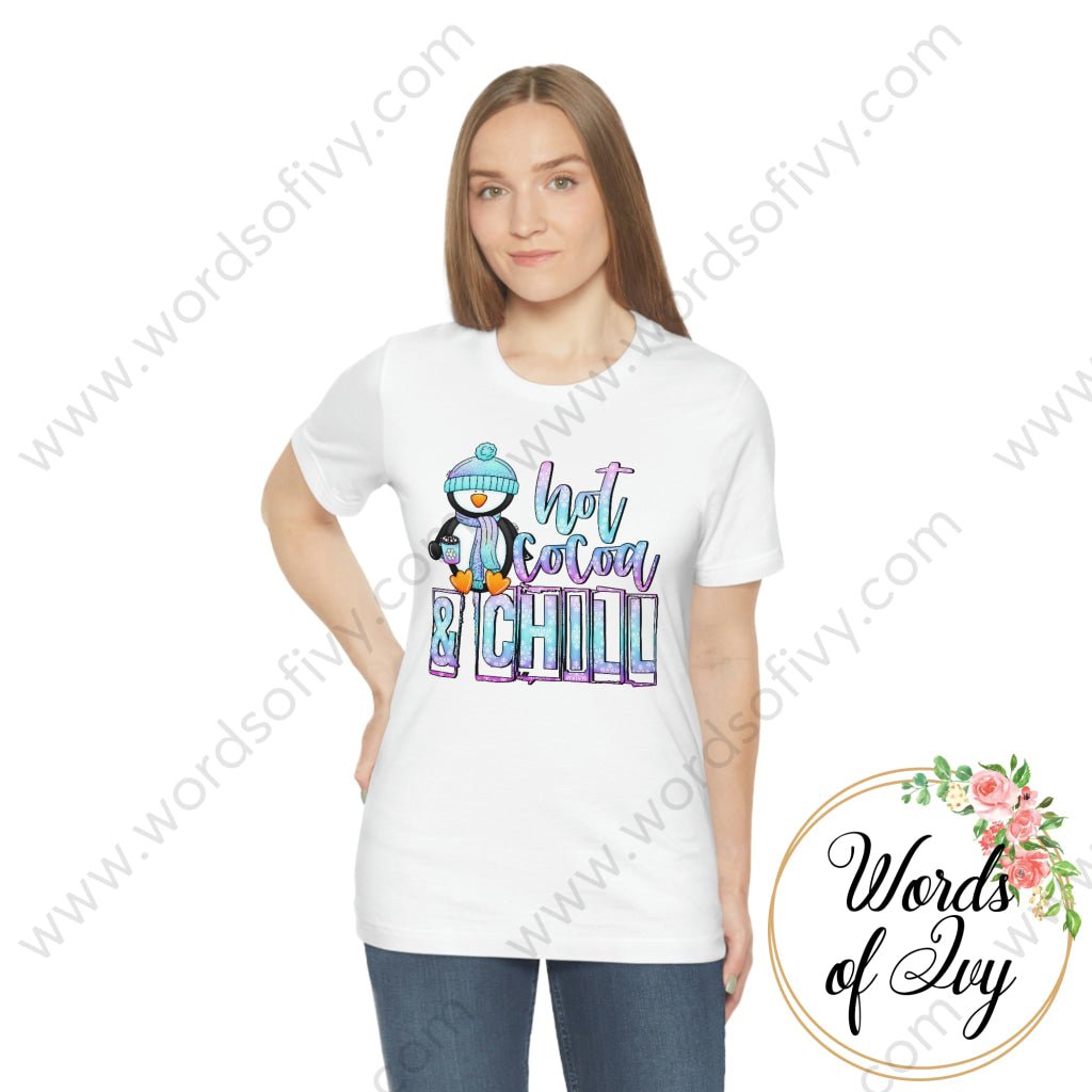 Adult Tee - Hot Cocoa and Chill Penguin 220122001 | Nauti Life Tees