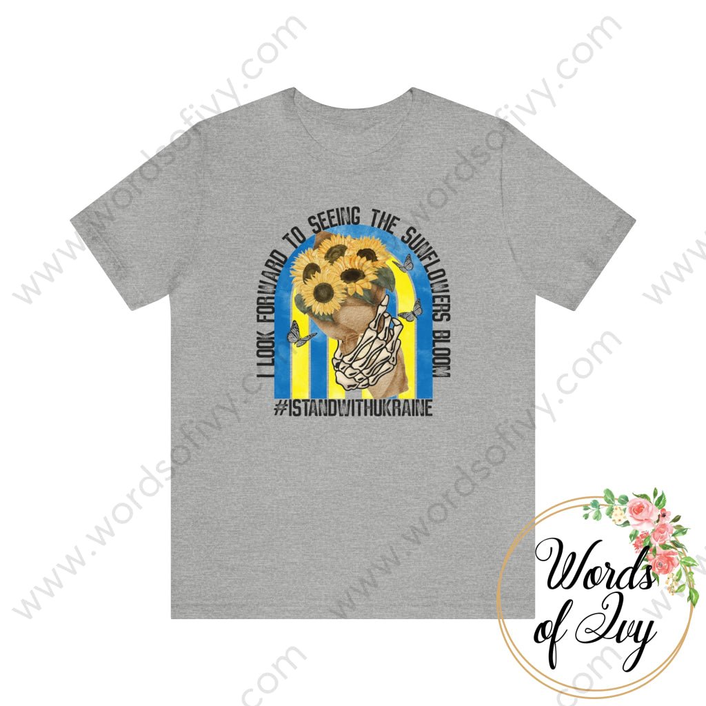 Adult Tee - I Look Forward To Seeing The Sunflowers Bloom Ukraine 220305016 Athletic Heather / S