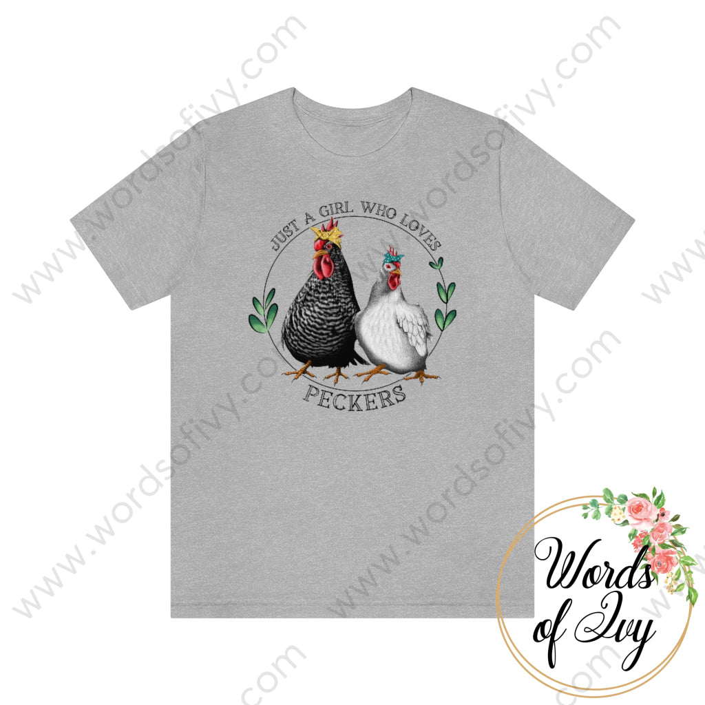 Adult Tee - Just A Girl Who Loves Peckers 220107005 Athletic Heather / S T-Shirt