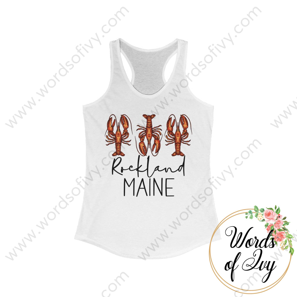 Adult Tee - Lobster Rockland Maine 220809002 Tank Solid White / Xs Tank Top