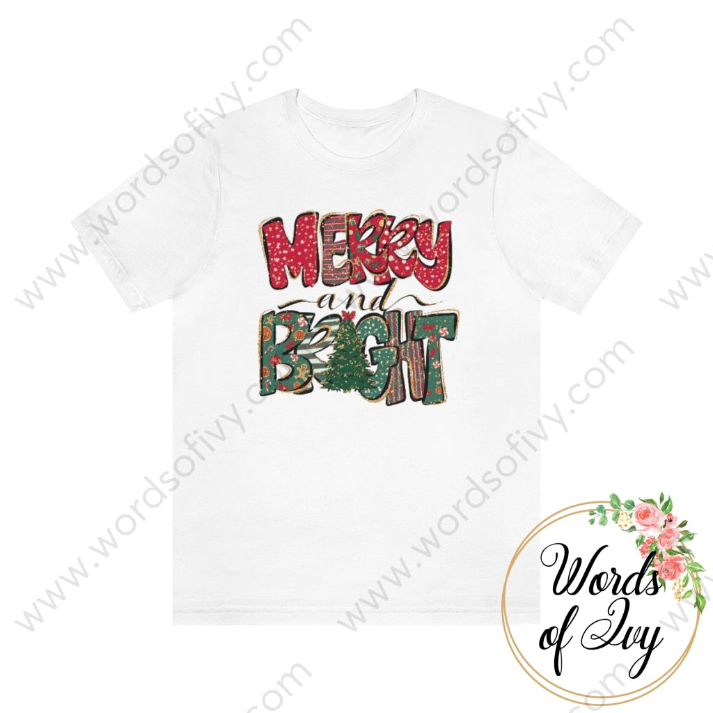 Adult Tee - Merry & Bright 221202024 White / S T-Shirt